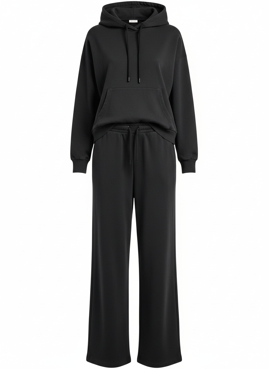 Damen-Set aus Oberteil mit Kapuze und Hose