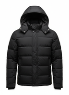 Herren-Winterjacke mit Kapuze und gesteppter Oberfläche